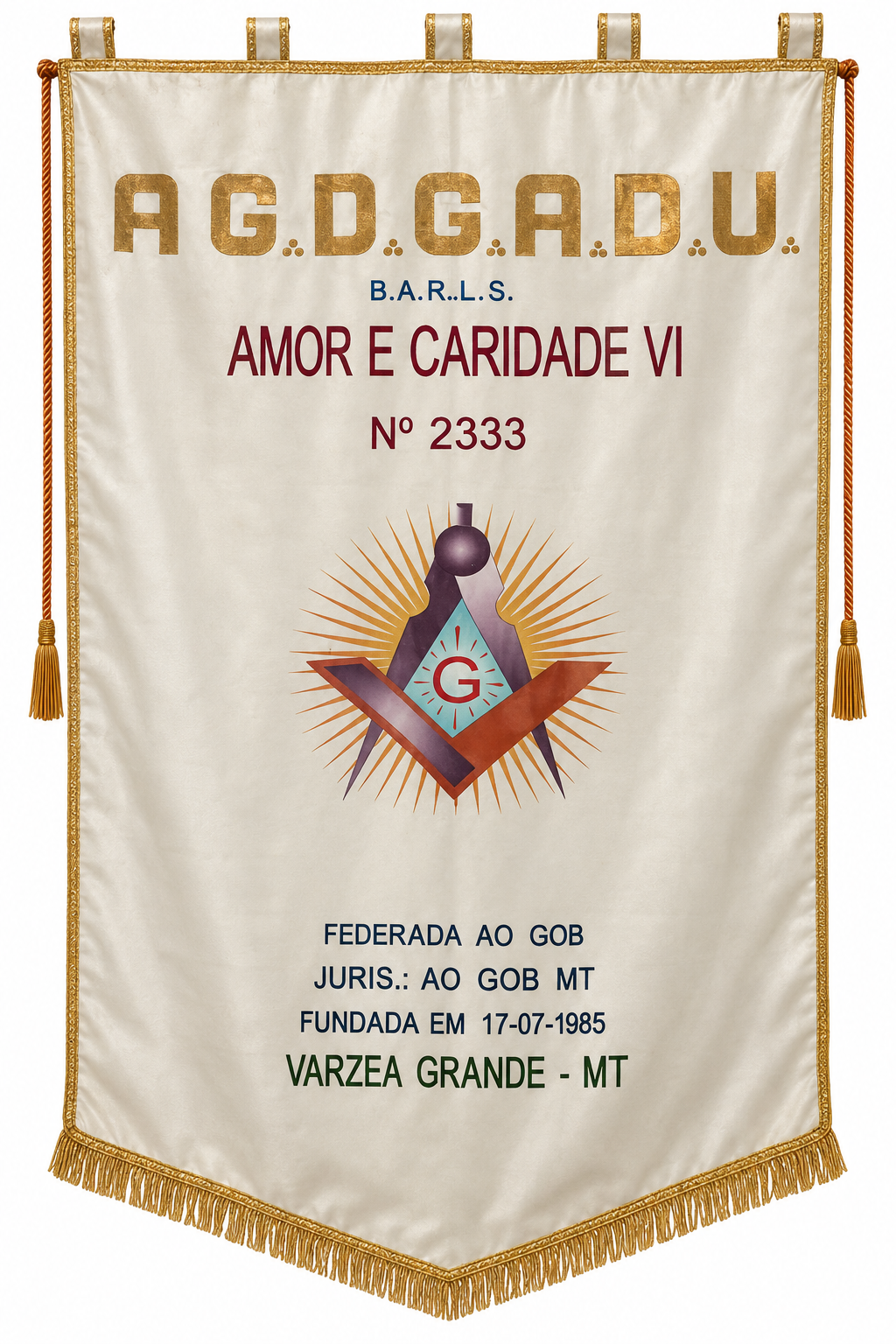 Estandarte da A.R.L.S.  Amor e Caridade VI - Benfeitora da Ordem