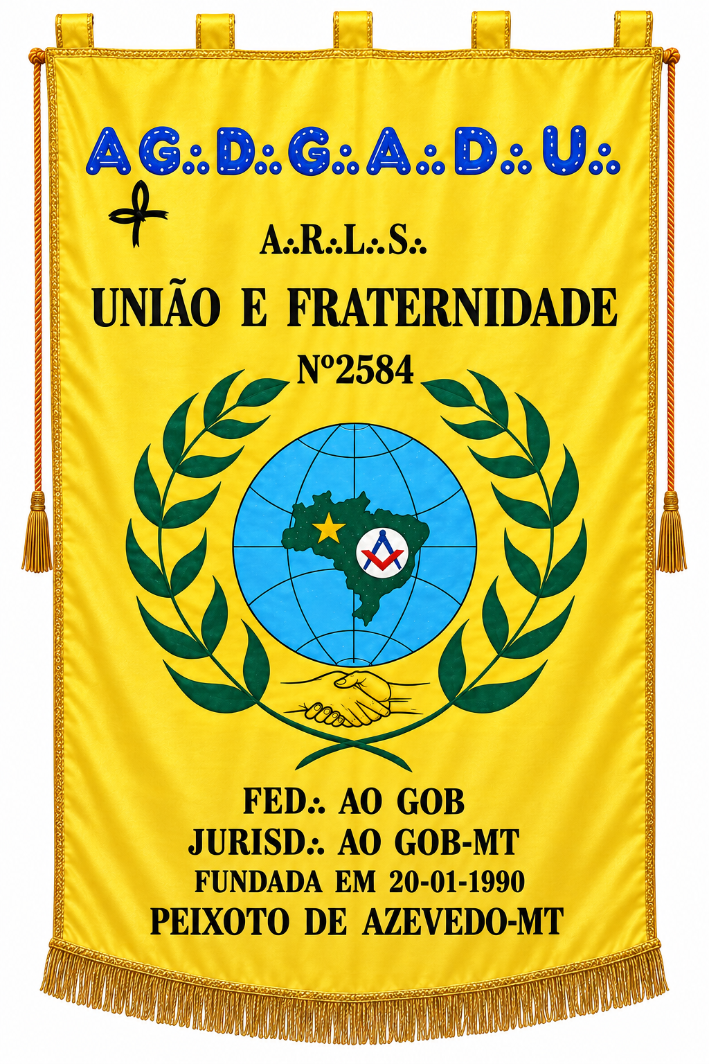 Estandarte da A.R.L.S.  União e Fraternidade - Benfeitora da Ordem